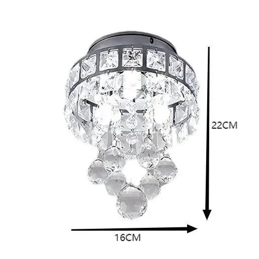 

Modern Crystal Ceiling Lamp Bedroom Hallway Pendant Light Indoor Lighting Hanging Led Chandelier Fixtures Chrome Plafon Lustre