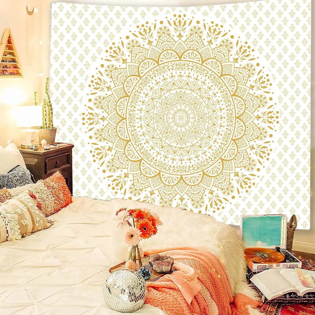 VIKAMA Indian Mandala Bohemian Tapestry Forest Tree Wall Hanging Art Backdrop Mural Living Room Bedroom Home Decor
