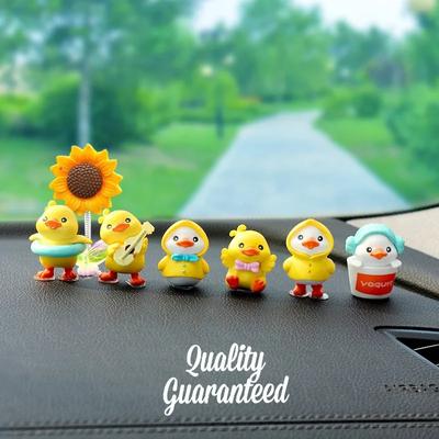 1Set Cartoon Niedliches Kleines Gelbes Entenmodell Kawaii Auto Mittelkonsole Dekor Auto Ornamente Auto Innenraum Armaturenbrett Zubehör