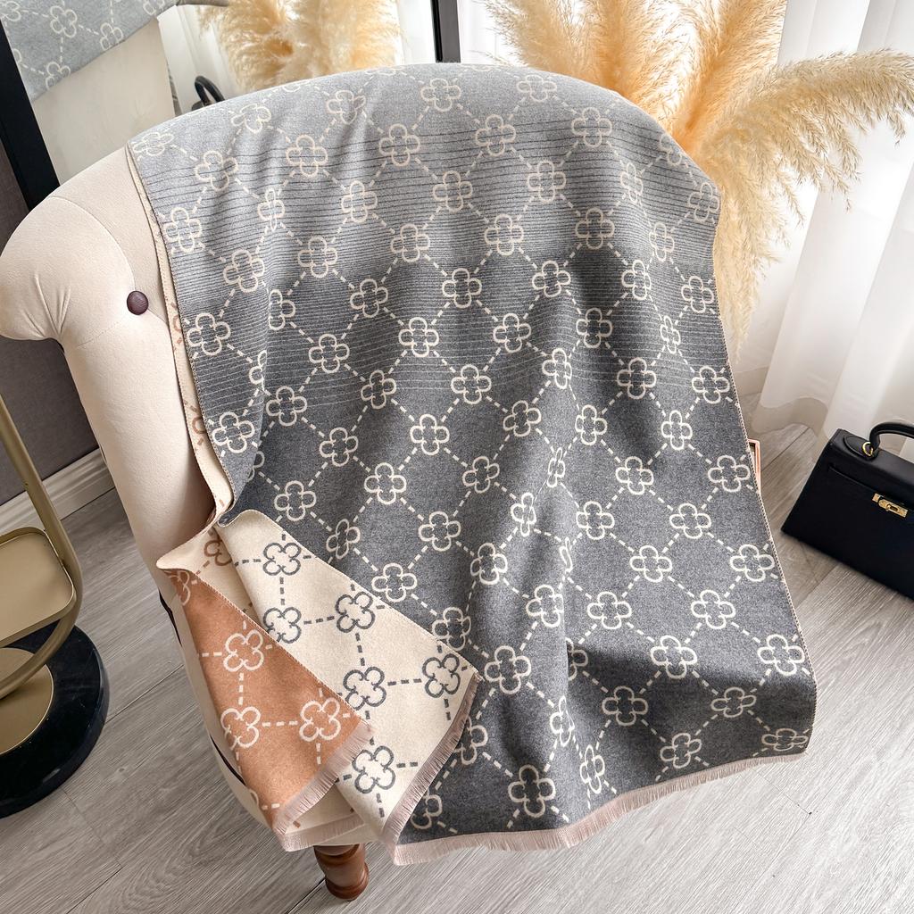 Luxury Print Cashmere Poncho Shawl Thick Pashmina Winter Wrap Casual Hijab Stole Warm Bufanda Echarpe For Women