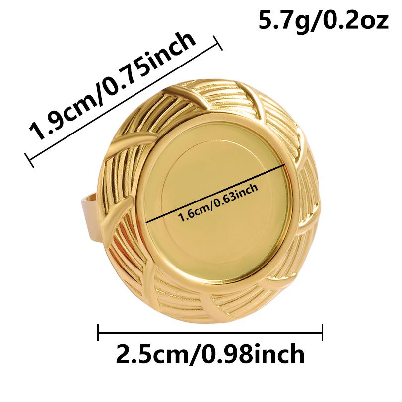 1/5 Stück Echtvergoldeter Cabochon-Ring Rund Oval Leere Tablettbasis Edelstahlringe Für Damen Herren Handgefertigte Emaille-Accessoires