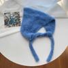 Retro Knitted Triangle Scarf Solid Color Turban Cute Bandana  Vacation