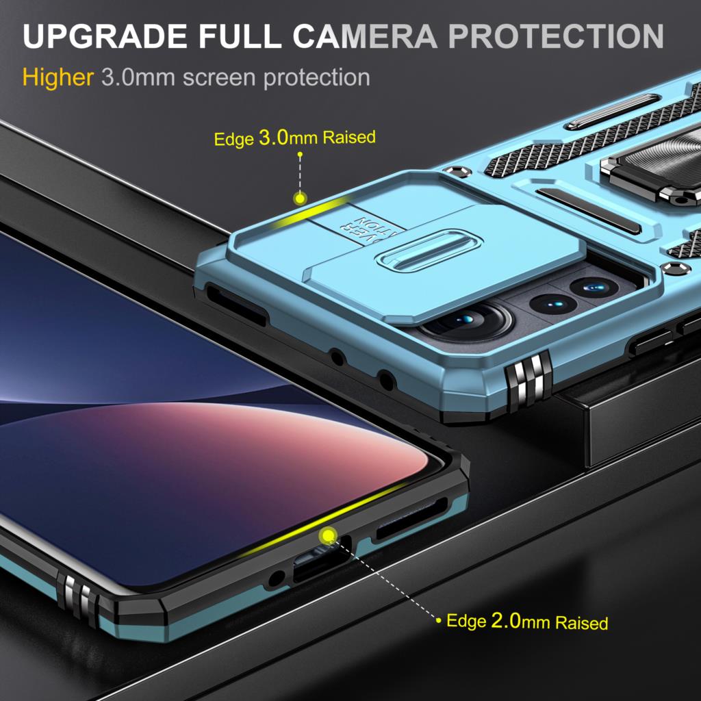Camera Cover Case For Xiaomi MI 11T 12 POCO X4 Pro Redmi 10 10C A1 Plus 10A 9A 9C Note 11S 11 Pro 5G Ring Shockproof Stand Case