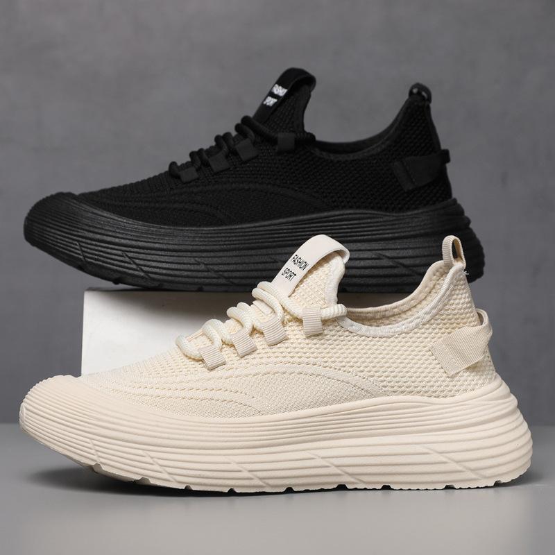 Flying woven shoes 2025 new large size men's shoes non-slip sports shoes casual fashion versatile running shoes mesh breathable shoes