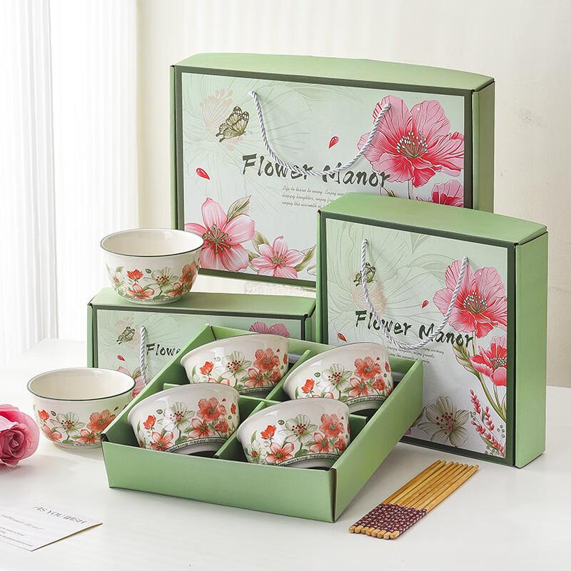 Ceramic Bowl and Chopstick Gift Set