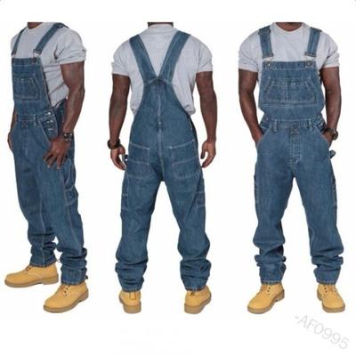 Men's Solid Color Large Size Jeans Jumpsuit Cargo Pants