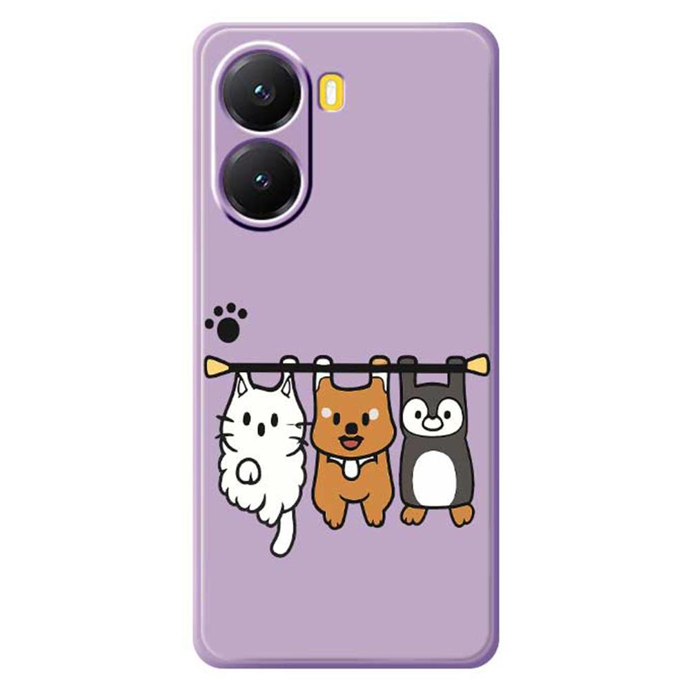 For Xiaomi Redmi Turbo 4 5G/Poco X7 Pro 5G Case Three Animal Dolls Pattern Printing Straight Edge TPU Phone Back Cover
