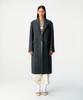 Coor Women Twill Wool Cashmere Blend Single Coat (Charcoal)