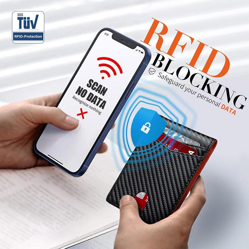 Ultratunn RFID-blockerande minimalistisk plånbok & korthållare för män