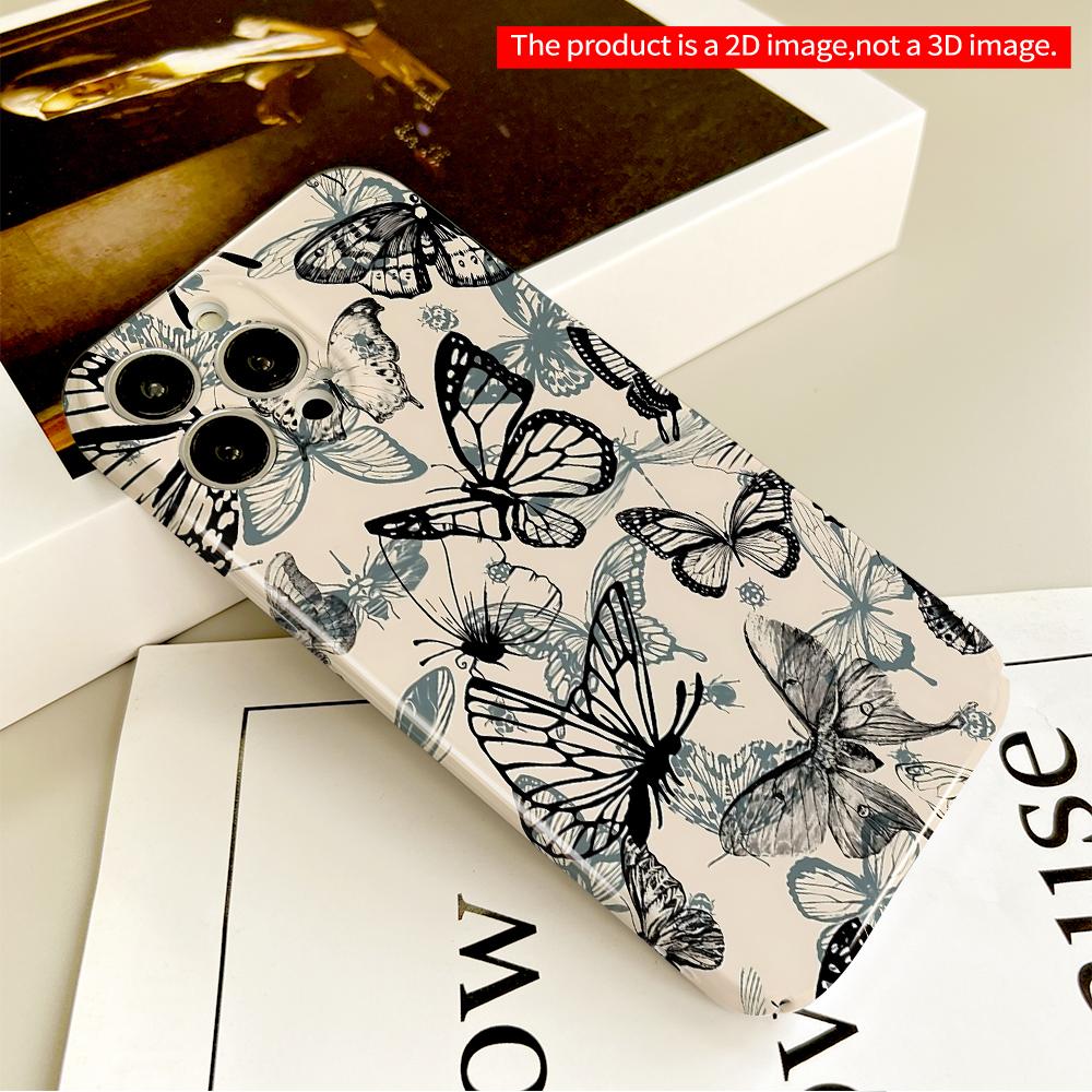 Butterfly Pattern Phone Case All Inclusive Film Hard Phone Case, Compatible with iPhone 18 Pro Max 17 16 15 14 13 12 11