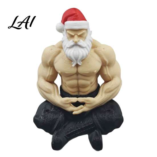 Office Desk Holiday Decor Strong Muscles Santa Claus Ornament Muscle Lines And Beard Decor 3D Printed Funny Party Decorations Christmas Decoration,