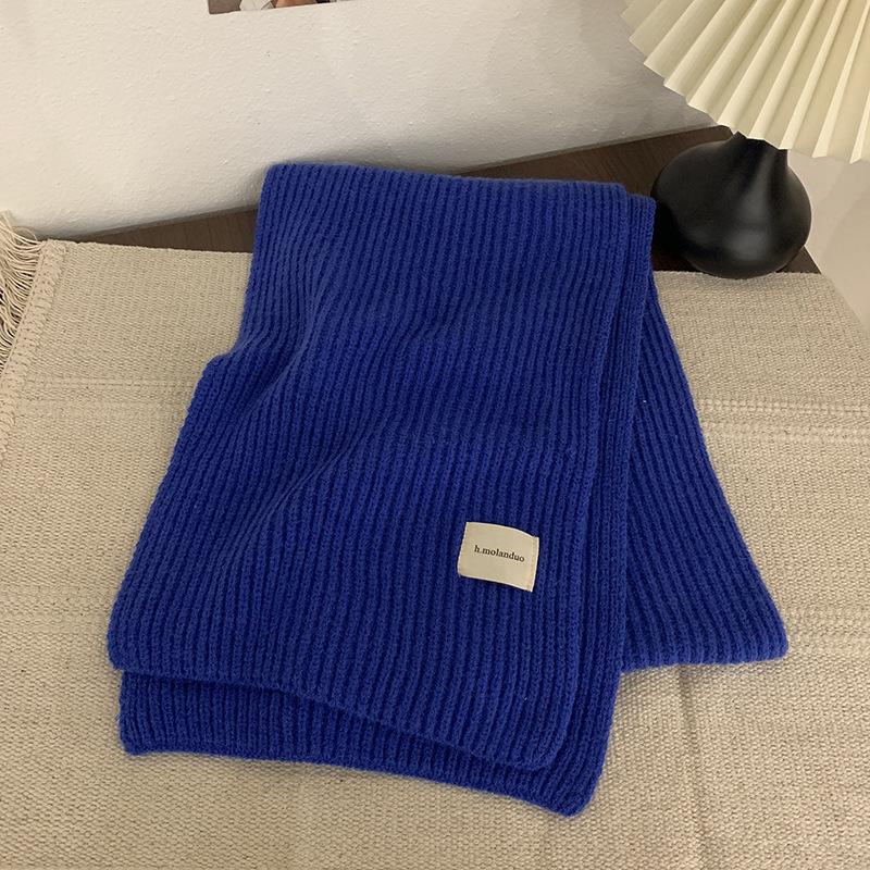 Korean-Style Houndstooth Knitted Round Neck Scarf - Warm, Versatile, Trendy Autumn/Winter Accessory