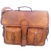 Vintage echte braune Ziegenleder Distressed Herren Satchel Handgefertigte Aktentasche