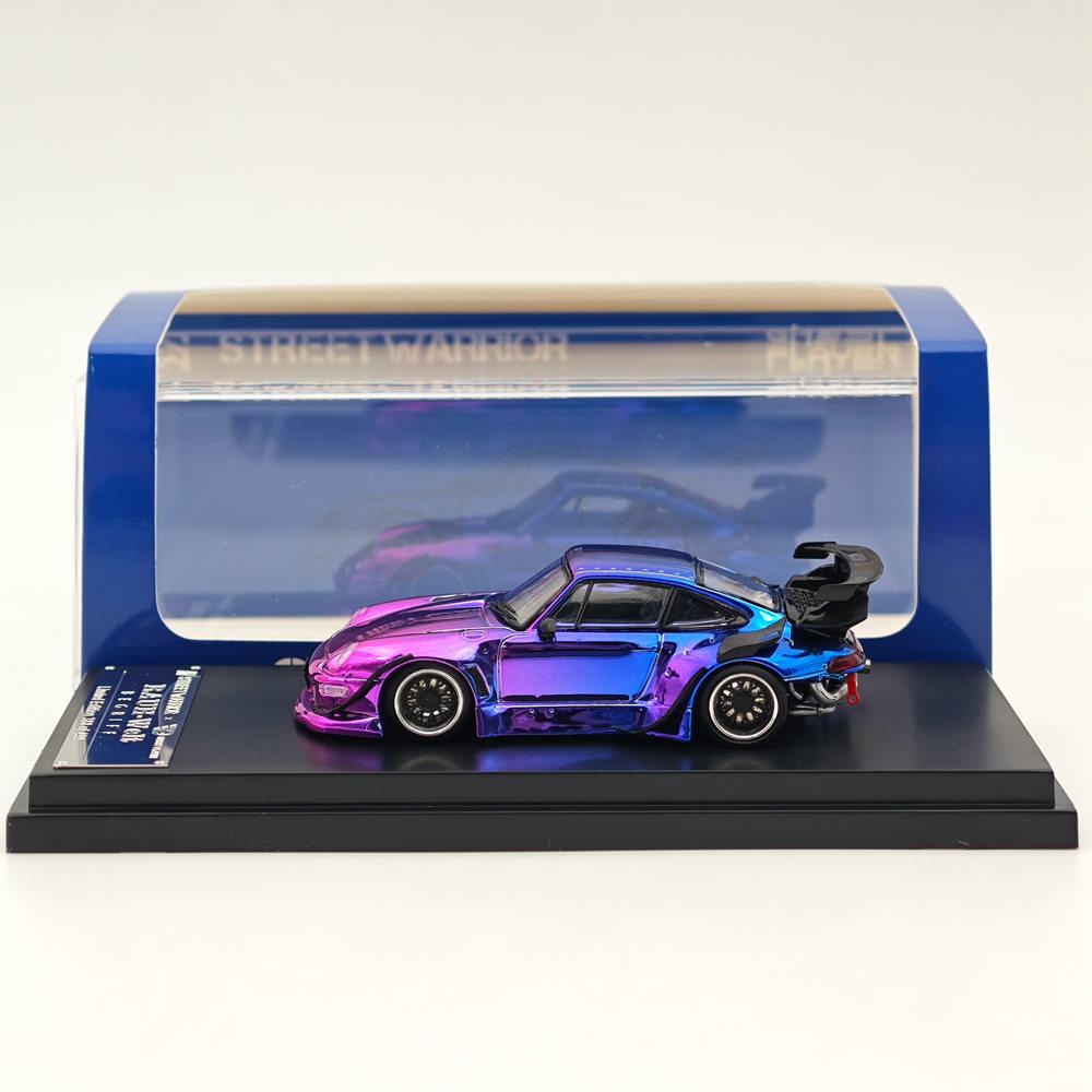 SW 1/64 for 993 Gradient Chrome Purple Diecast Models Car Toy Limited 499 Collection Auto Gift Toy Vehicle Models