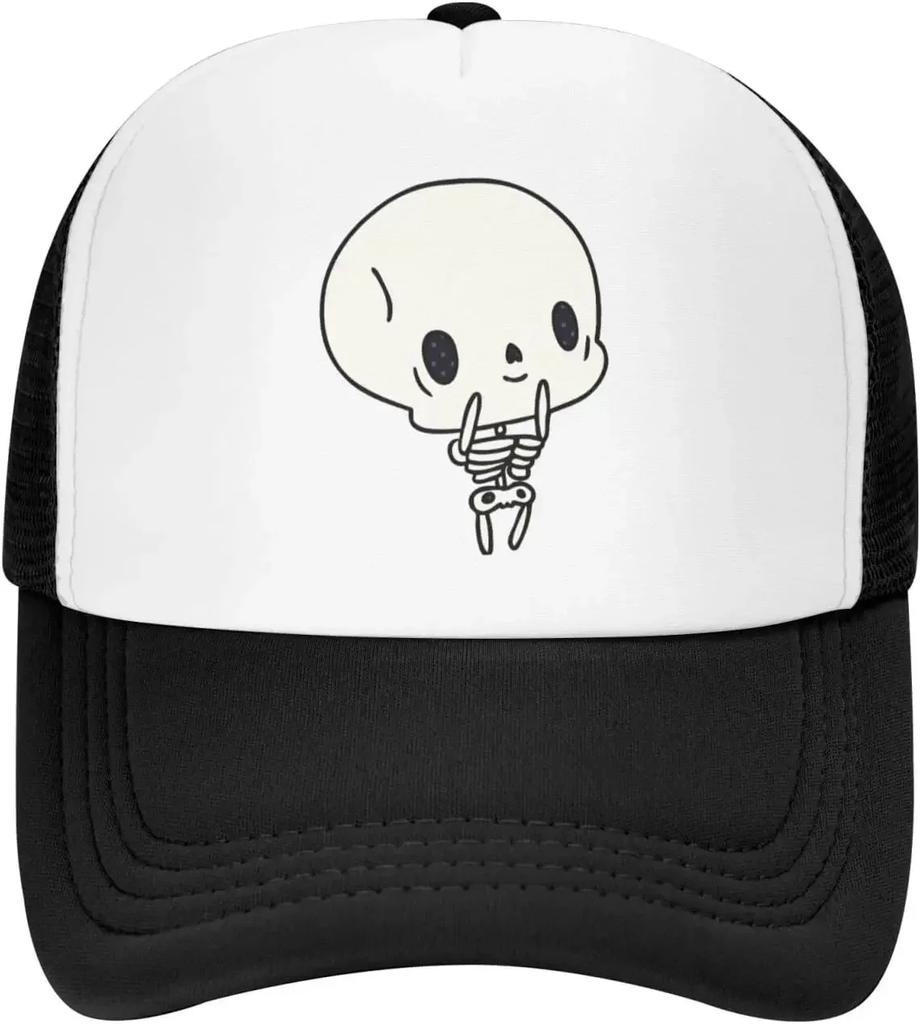 Mesh Dad Hat Adjustable Washed Cartoon Kawaii Cute Skeleton Baseball Dad Cap Funny Distressed Ball Trucker Cap