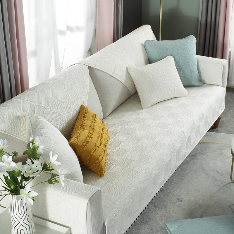 Summer Pure Cotton Sofa Cushion Fabric Simple Four-season Universal Cotton Non-slip Cushion Modern Sofa Cover Cover