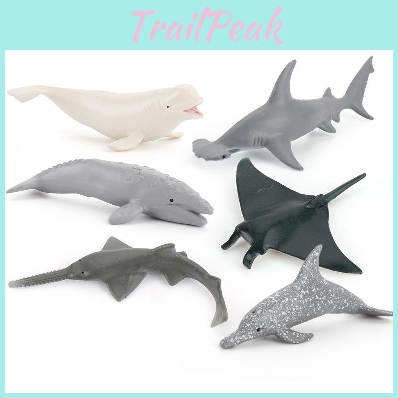 Pvc Ocean Life Dolphin Devil Fish Beluga Shark Realistic Model Collectible Display Figurine