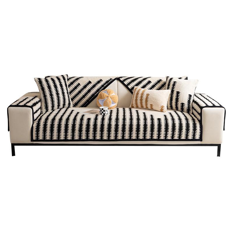 Premium Plush Sofa Cushion Autumn And Winter New Winter Thickened Straight Row Sofa Seat Cushion Non-Slip Cover Cover Cloth