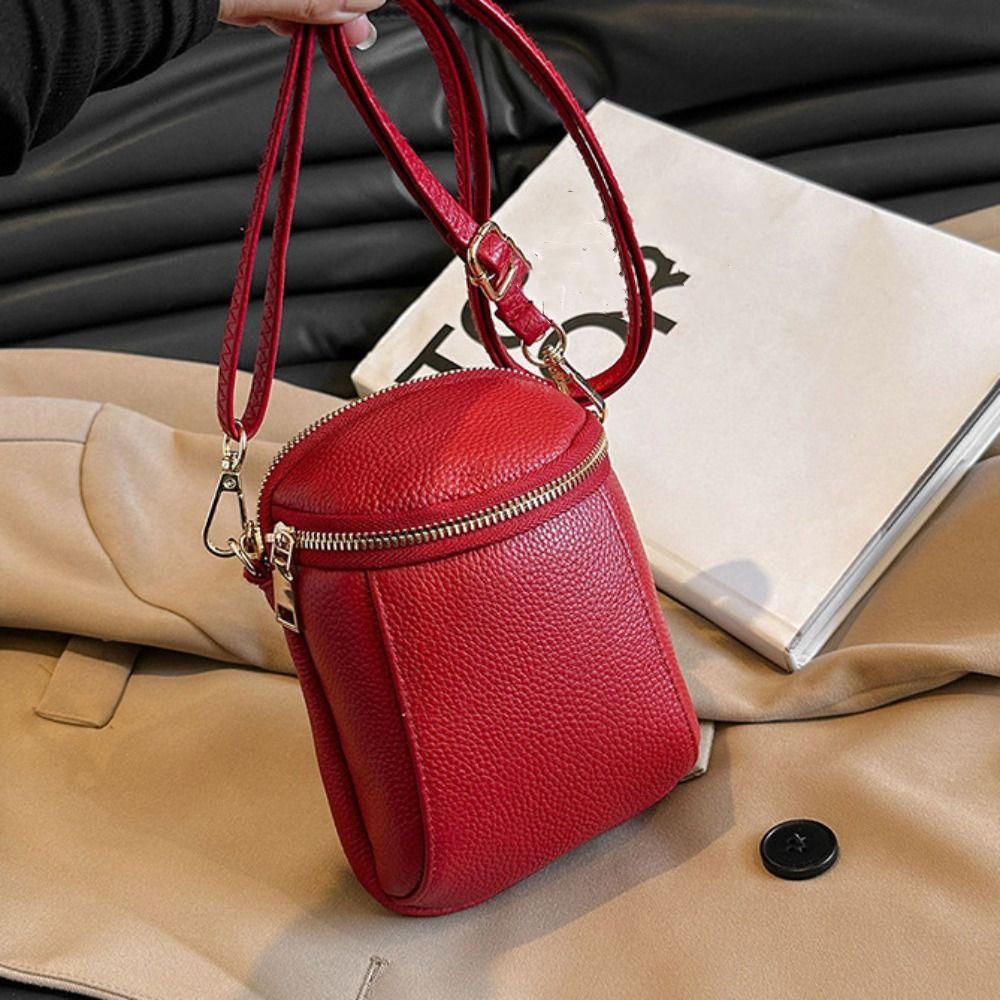 Geantă de telefon mobil din piele PU, Geantă de umăr din piele moale de vacă, Portofel de monede la modă, Cumpărături