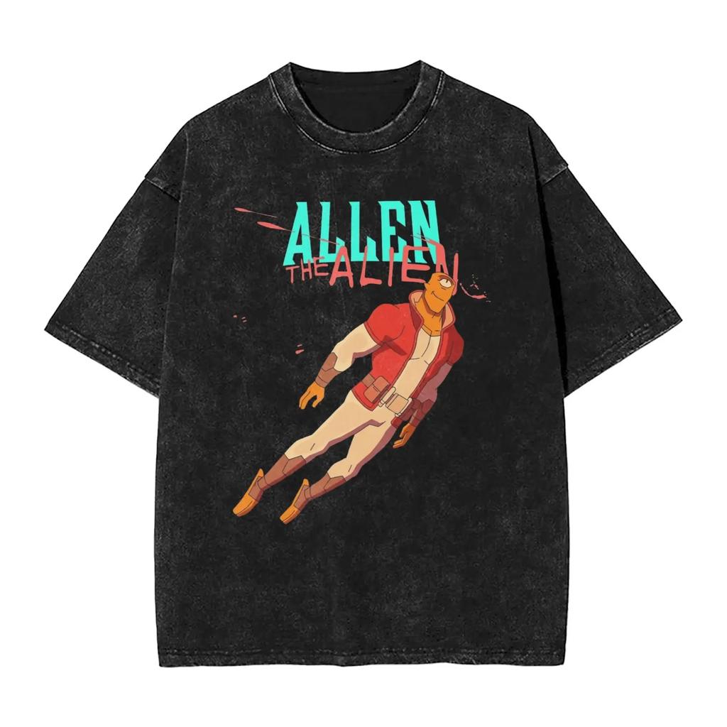Hot Sale TV Series Anime Invincible Mark Grayson Graphic Print Tshirt Men Women Vintage Washed Cotton Oversized Summer New Tees