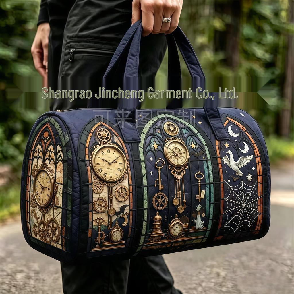3D Gothic Buntglasdruck Halloween Sporttasche - Multifunktionale Reisetasche