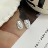 Ins Simple Style Glossy Diamond Checked Earrings for Women Mini Ear Buckle