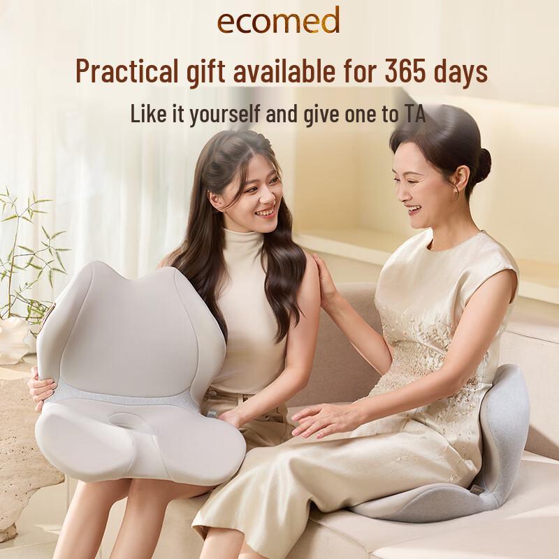 ecomed German Ergonomic Lumbar Support Chair Cushion with Massager