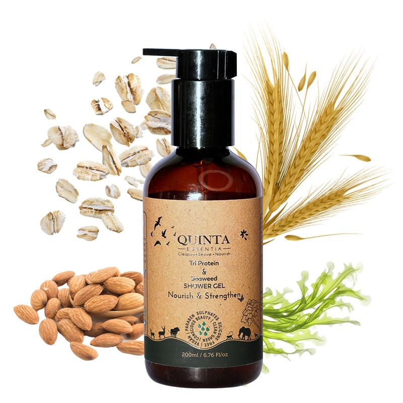 Quinta Essentia Organic Body Shower Gel, Brightening Cleanser Milk Wash, Hydrates and Moisturizes, Gently Exfoliates, Smoothening Foam, With Whea