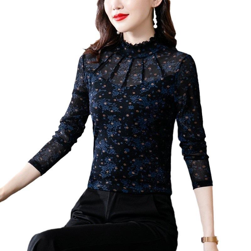 Bottom Shirt Winter New Inner Feeling Printed Temperament T-shirt Shirt Top