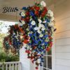 UV Resistant Flowers Patriotic Hanging Basket Red White Blue Artificial for America's 250th Anniversary Fade Outdoor Indoor Decor