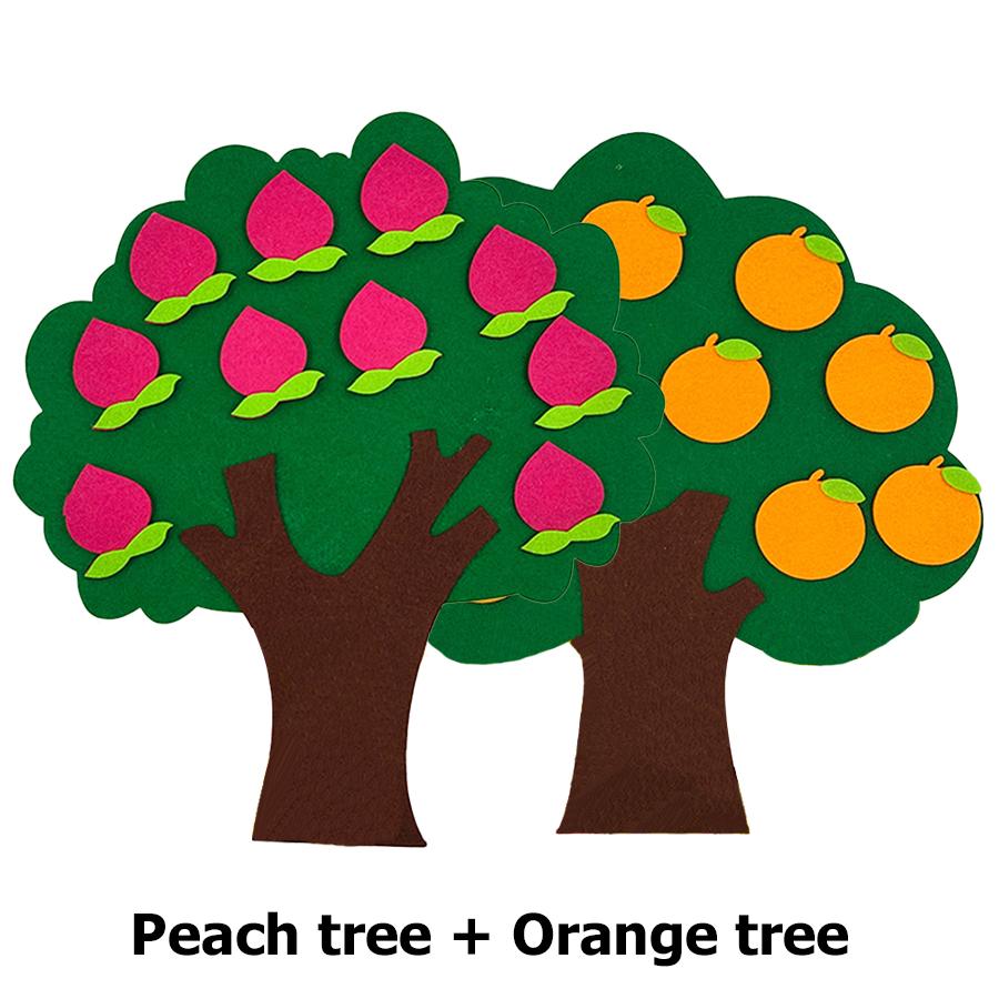 4 Styles Available Fruit Tree Puzzle Felt Children Early Education Toys Kindergarten Color Number Fruit Cognitive Teaching Aids