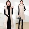 Autumn and Winter New Down Cotton Vest Women Wear Medium and Long Over the Knee Waist Medium Vest Jacket Thick