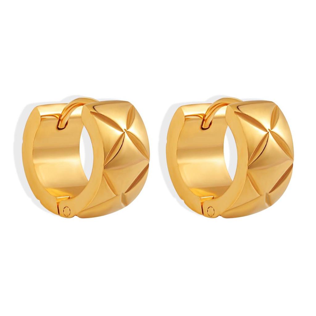 High-End Argyle Titanium Steel Ear Cuffs