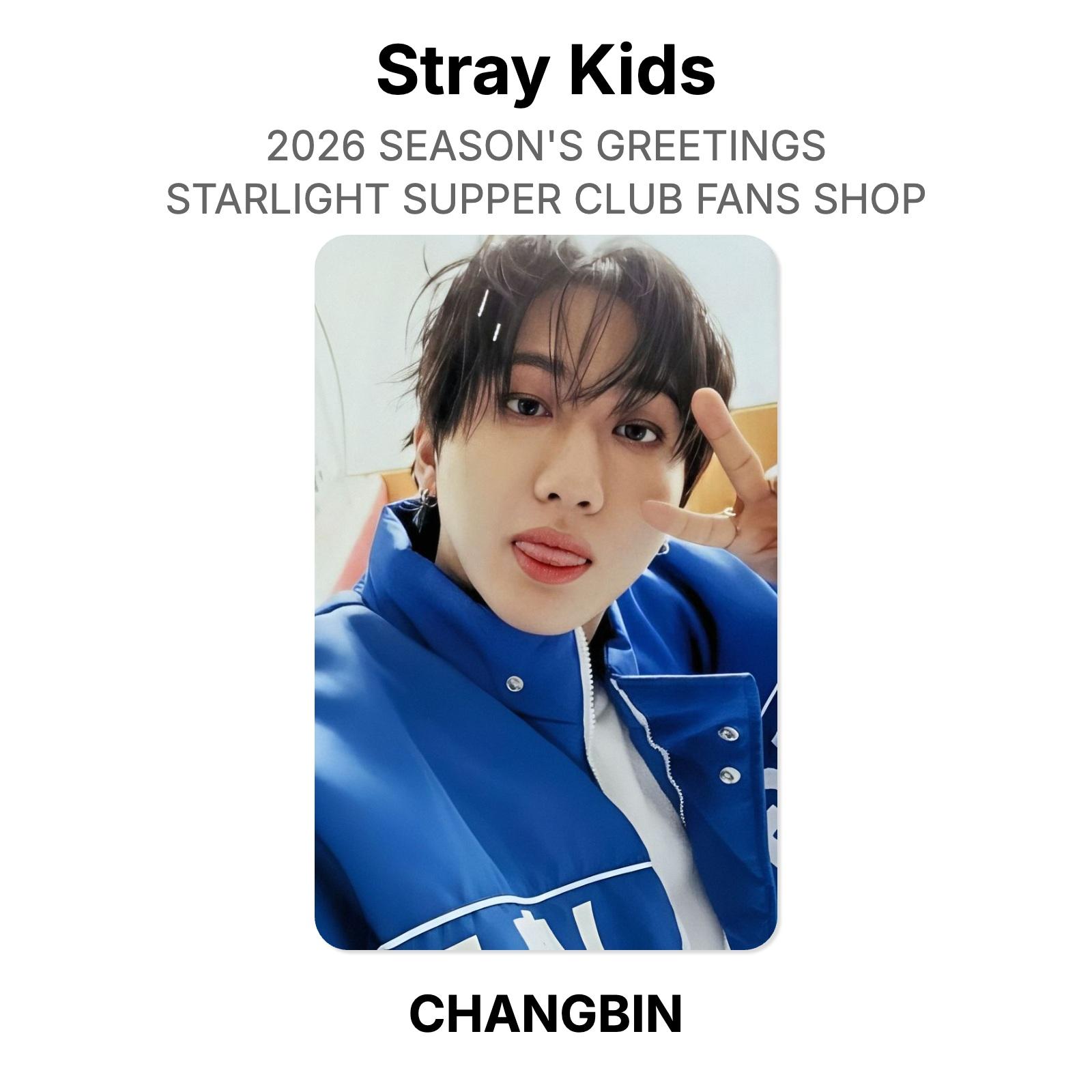 Stray Kids 2026 SEASON S GREETINGS STARLIGHT SUPPER CLUB FANS SHOP Официальная фотокарточка CHANGBIN