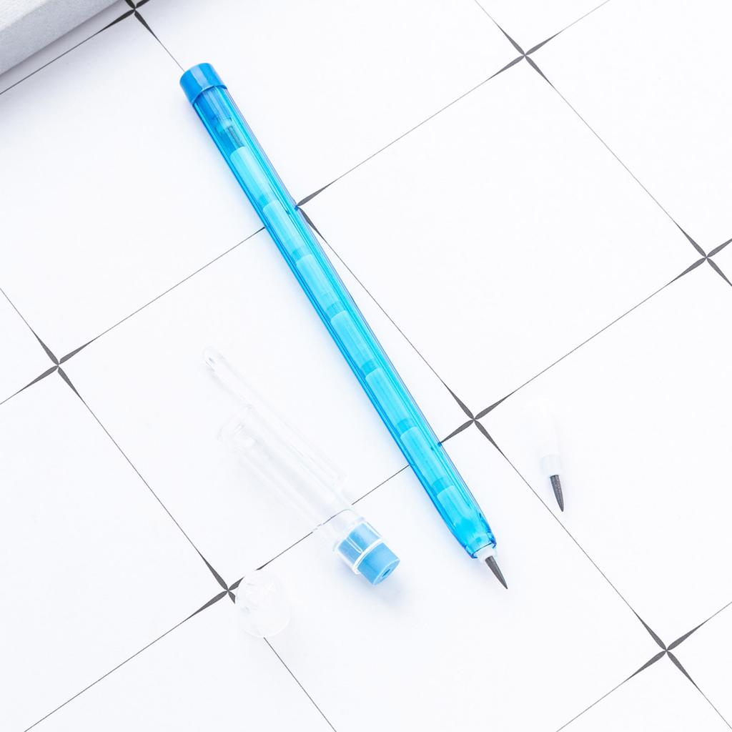 Stackable Pencils Pop Up Plastic Pencil with Eraser Top Multicolor Translucent Pencil Multipoint Non-Sharpening Pencil