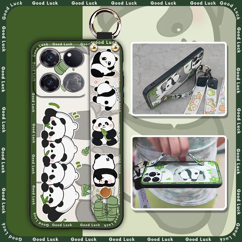 Cute Shockproof Phone Case For OnePlus/1+Ace 5G Racing Edition Cartoon Panda Protective Back Cover Kickstand Anti-knock
