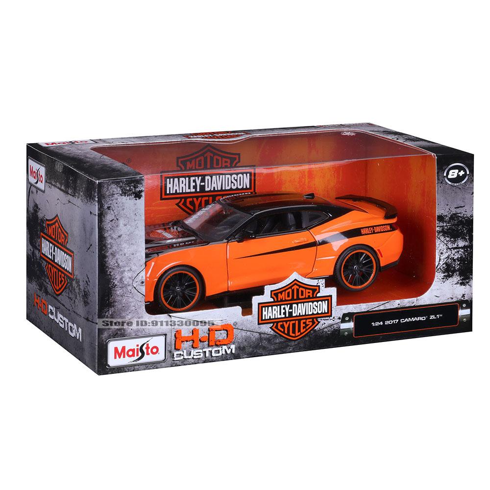 Maisto 1:24 Harley Joint Venture 2017 Chevrolet Camaro ZL11967 Ford Mustang GT Legierungsauto-Modell Dekoration Sammlung Spielzeug Geschenke