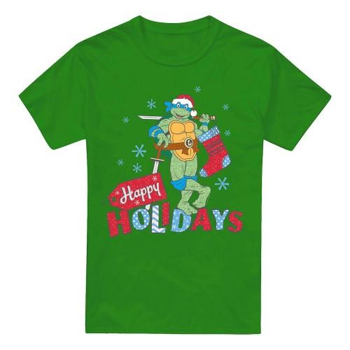 Teenage Mutant Ninja Turtles Mens Happy Holiday Sparkle Christmas T-Shirt