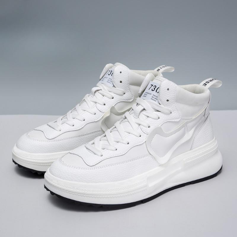 Pánská volnočasová sportovní obuv se silnou podrážkou a plyšovou izolací, pánská volnočasová obuv s vysokým svrškem