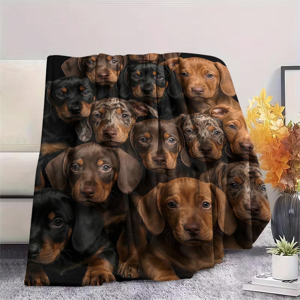 Stacking puppies Print Flannel Blanket,High quality Comfortable for All Seasons,Home Decor,Warmth and Comfort,Perfect for Christmas Gifts