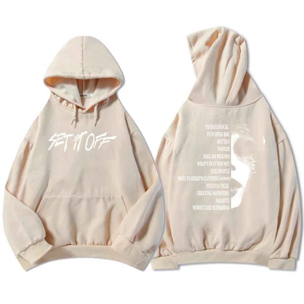 SIO Album Tracklist Hoodie Rock Band Set It Off Sweatshirts Grunge Fashion Unisex Streetwear Hip Hop Grunge Male Sudaderas Mens