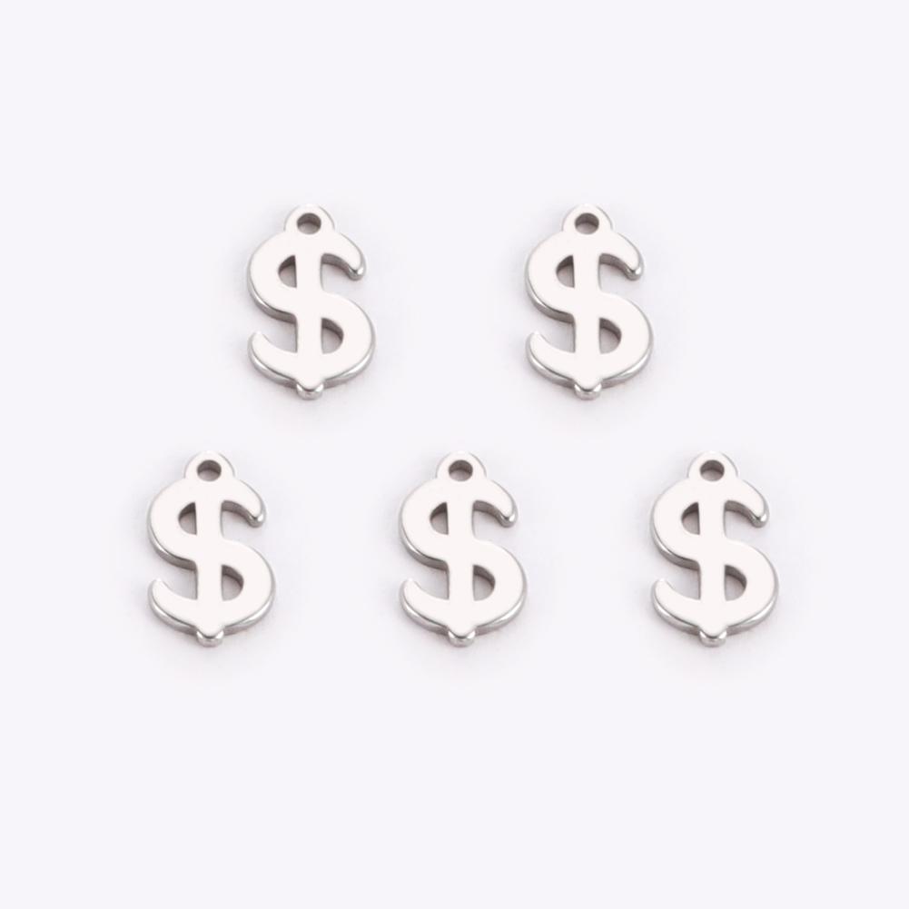Teamer Stainless Steel Charms DIY Jewelry Making Question Mark At Dollar Sign Mini Charms Bracelet Necklace Handmade Accessories