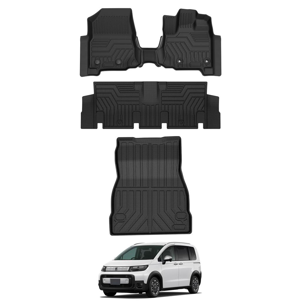 CARVANTA Honda Freed GT Series Hybrid Floor Mats and Trunk Mat Set Generation June 2024 Full Set of 3D Luggage Luggage and Cargo Mats TPE 3D Design
