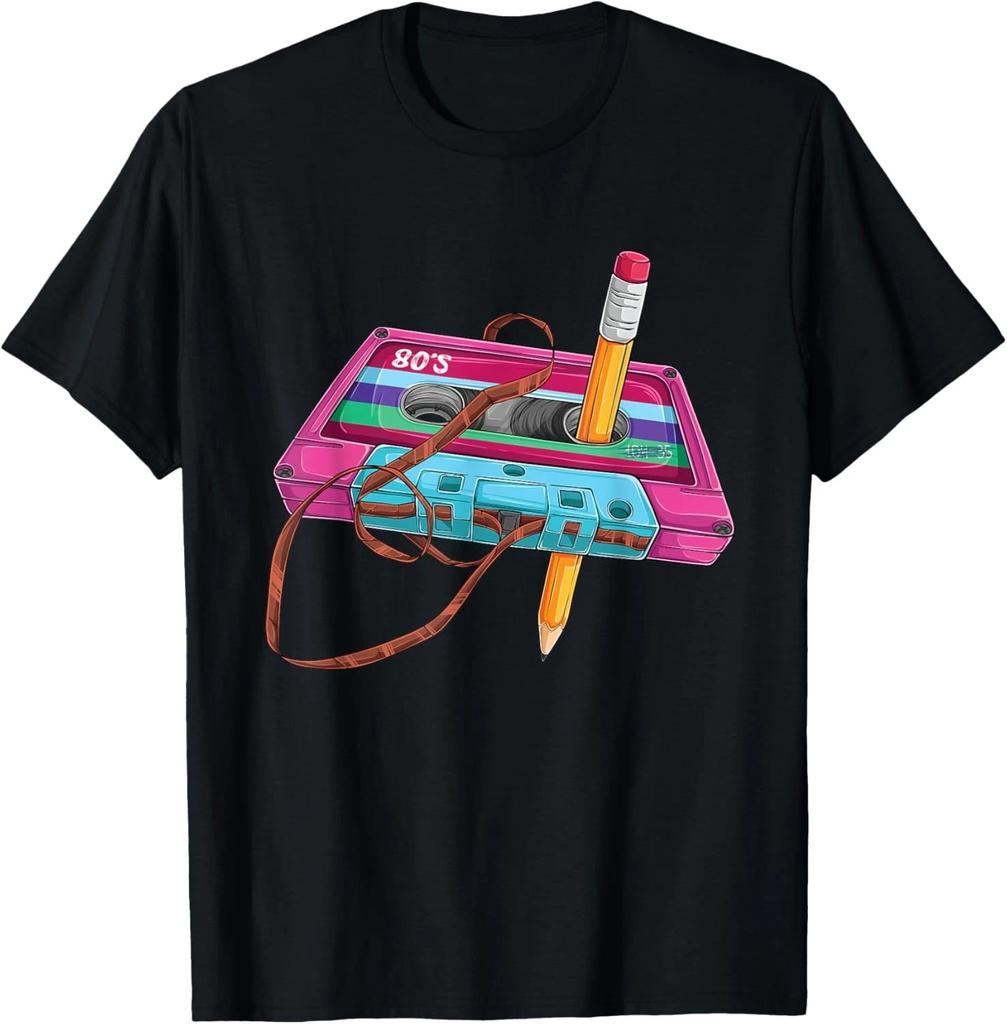 Vintage Cassette Tape Pencil 70_s 80_s 90_s Music Mixtape T- Shirt
