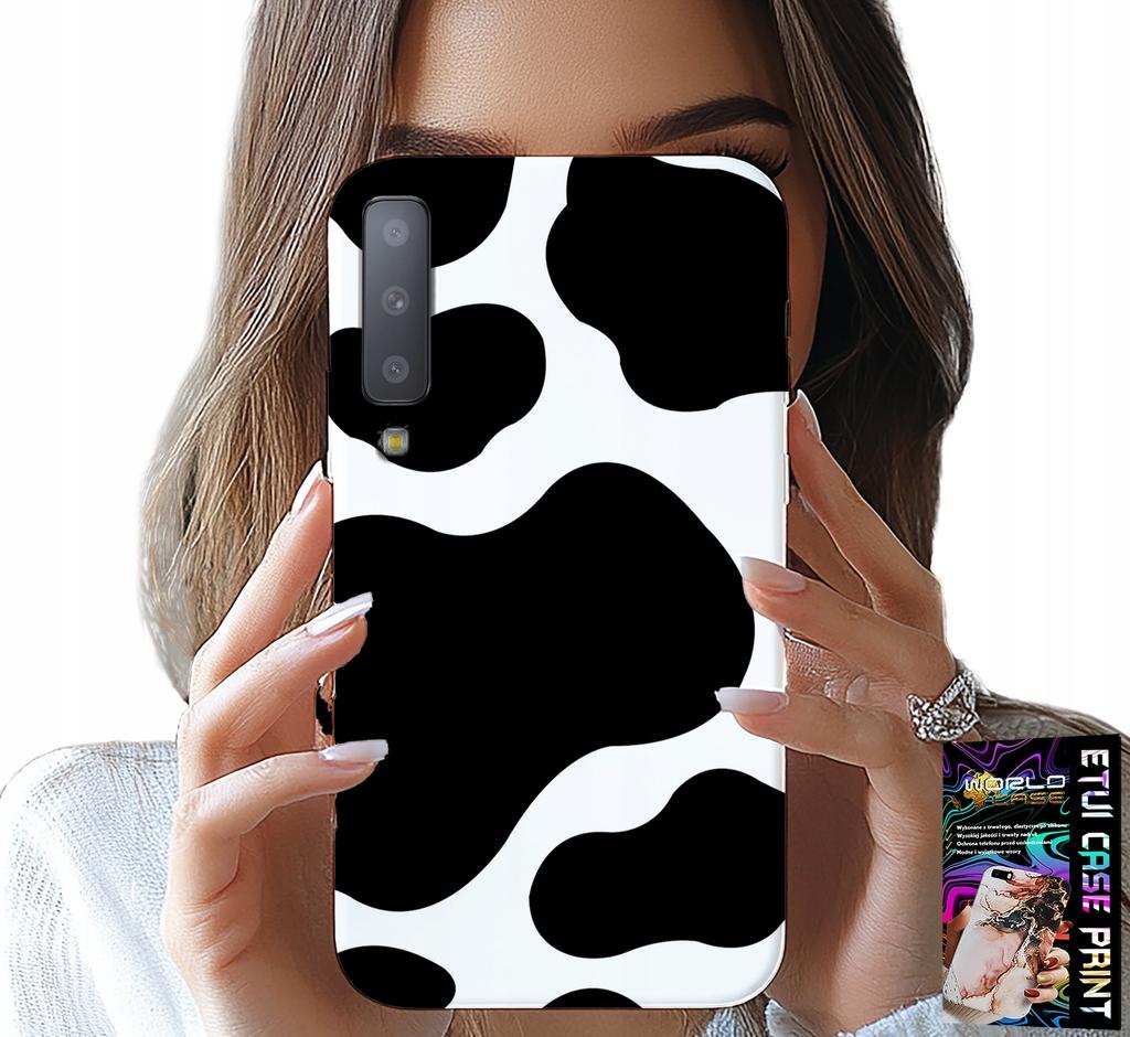 Etui Do Samsung A7 2018 - Czarno - Białe Łaty Krowa, Modne Wzory