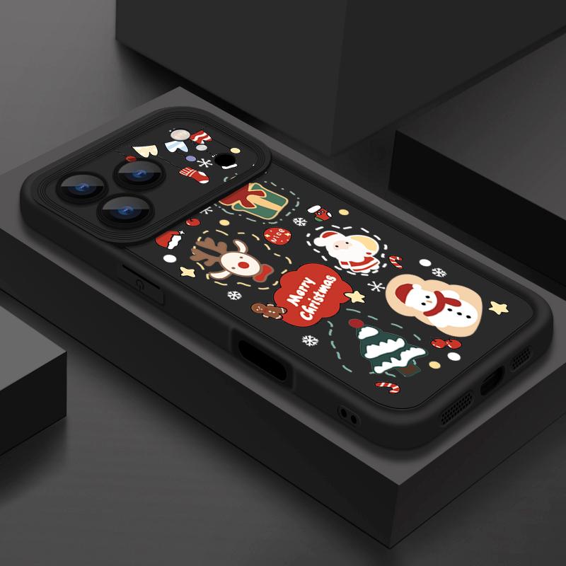 Stöttåligt Mjukt TPU Silikon Telefonskal Funda För iPhone 17 Air 16e 16 15 14 Pro Max 13 17 Pro Max 17 Pro 17 Sött Julmönster Skal