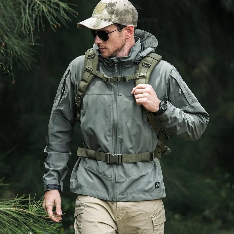 Mens Fashion Waterproof Soft Shell Jacket Tactical Hoodie Winter Warm Military Coats