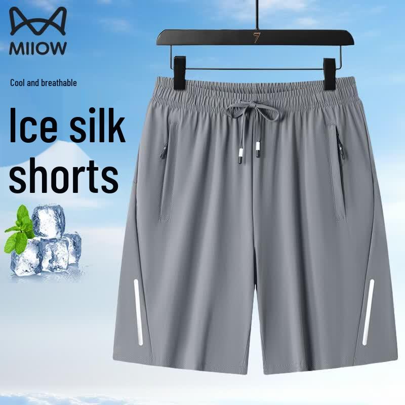 MiiOW Men s Ice Silk Quick-Dry Casual Shorts 6XL