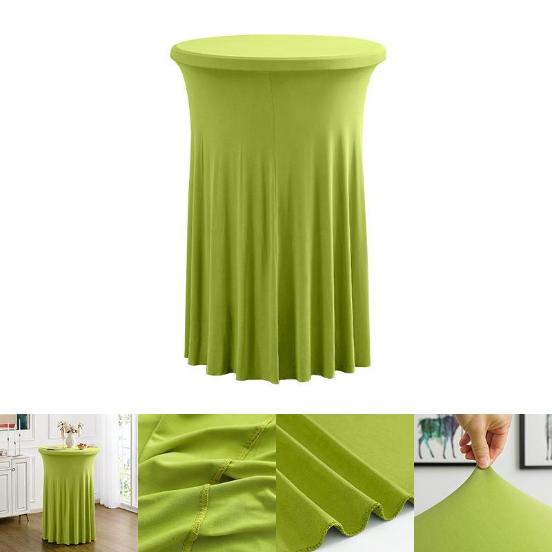 60/70/80cm Cocktail Table Skirts Stretch Spandex Fitted Tablecloths Wrinkle-Resistant Washable for Weddings Parties Banquets