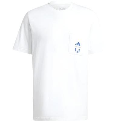 adidas T-shirt Unisex con Stampa Grafica di Messi, Girocollo, Manica Corta, Bianca IW0194